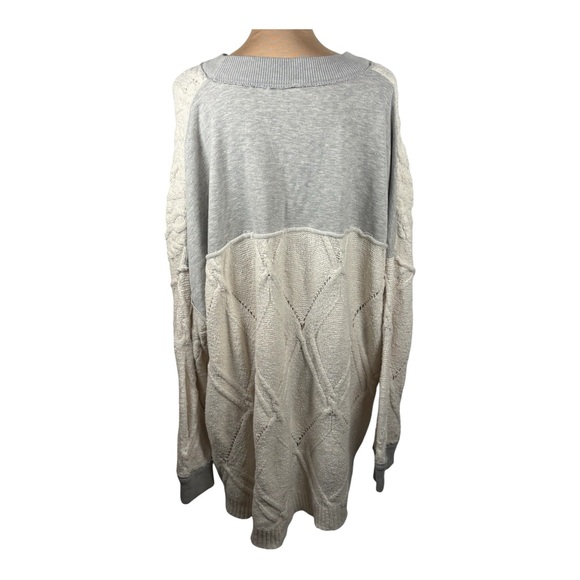FREE PEOPLE Olympia Tunic Sweater | Ivory Combo MSRP $168 Size Large Oversized - Picture 4 of 10
